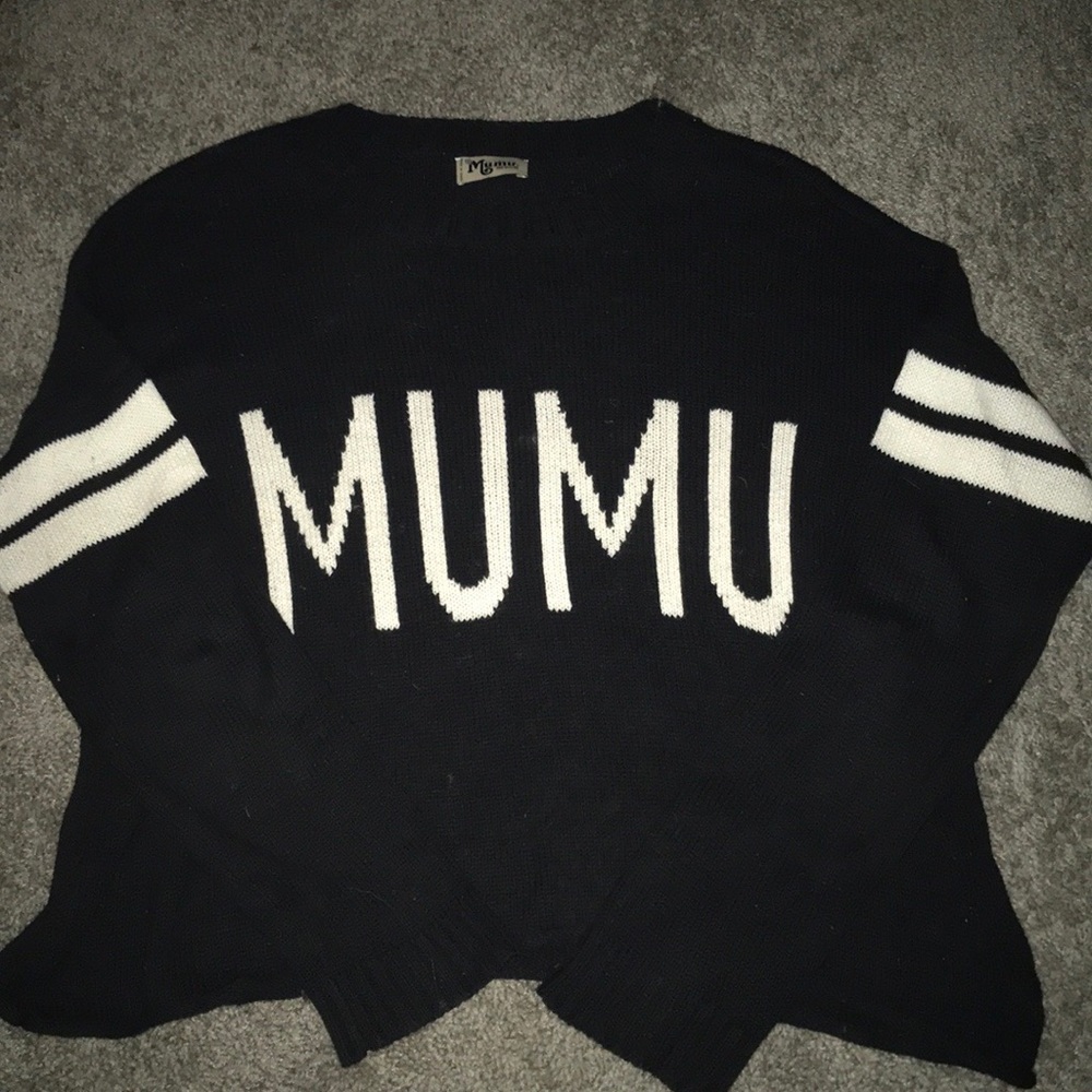Show Me Your Mumu Black Varsity sweater